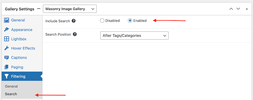 WordPress Photo Gallery Search