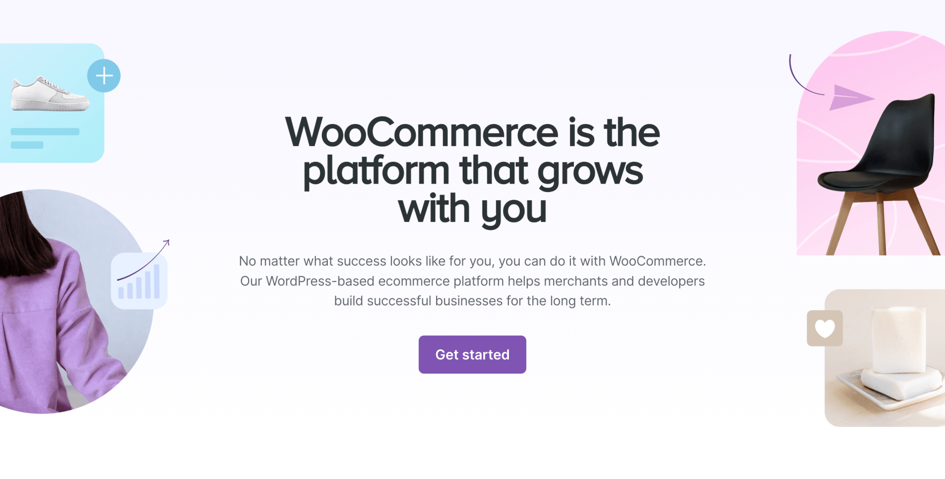 woocommerce homepage acknowledging its capabilities to help business development