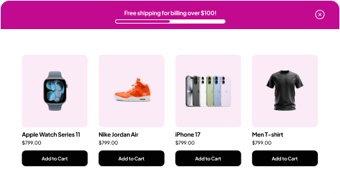 FooBar free shipping bar