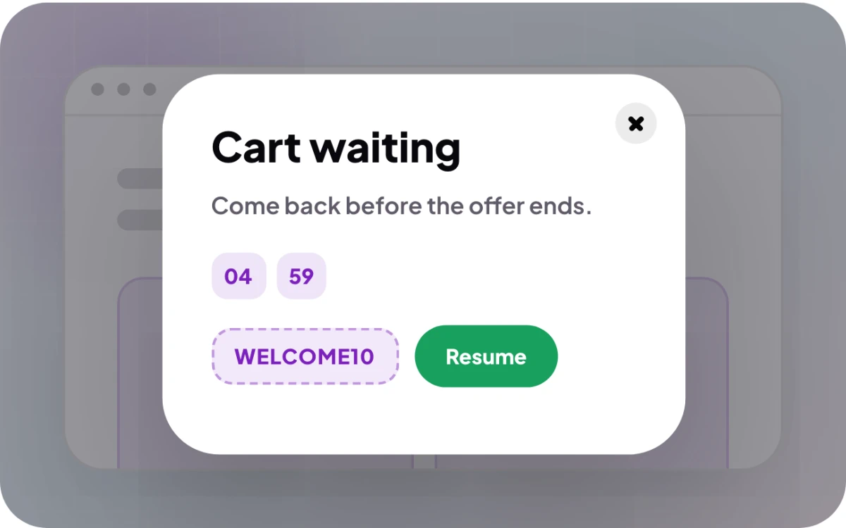 FooConvert Cart Idle Rescue Popup demo thumbnail