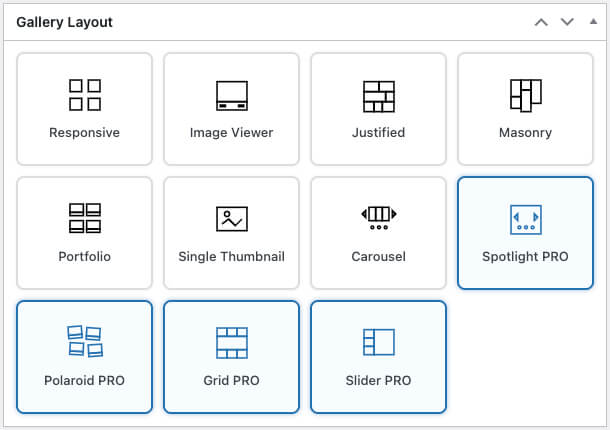 FooGallery PRO Starter premium layouts