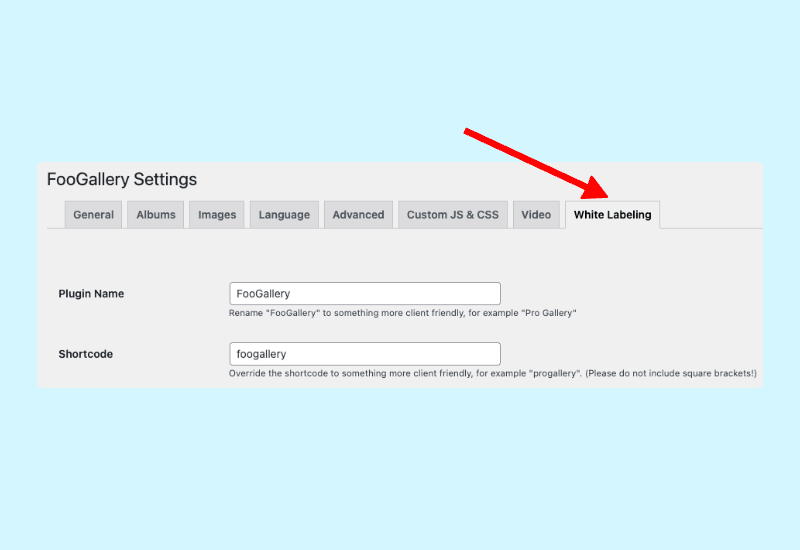 white labeling settings